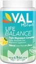 VAL Triple Magnesium Complex Powder – Citrate, Glycinate, Taurate – Anti-Stress Relaxation Drink – Natural Lemon Flavor – 400mg Magnesium, Vitamin B6 – 6.9 Ounce - 70 Servings (Pack of 1)