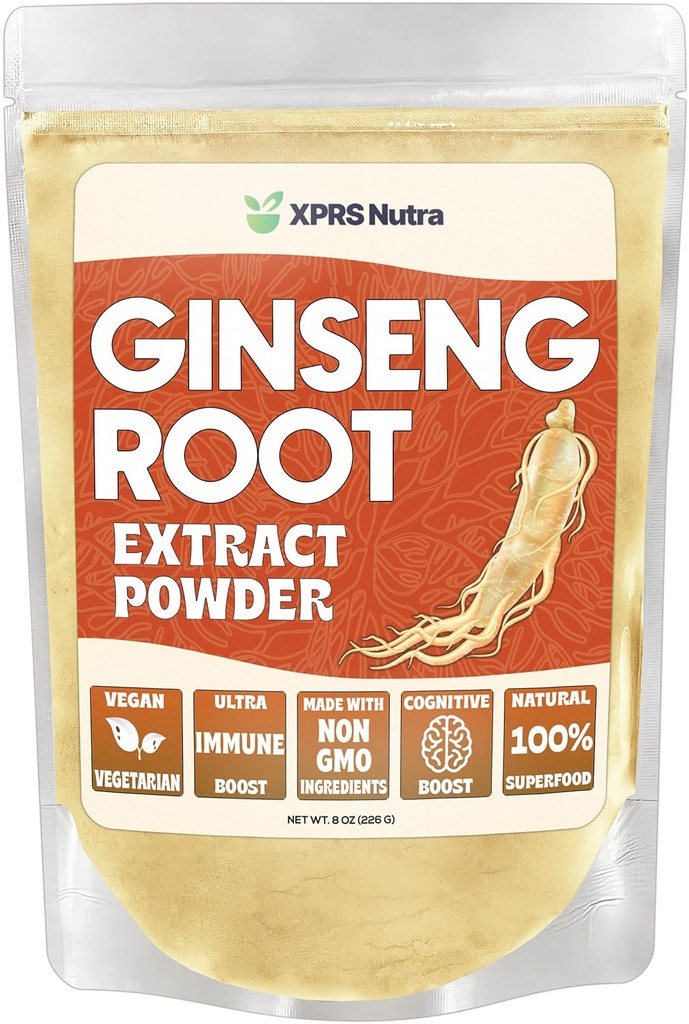 XPRS Nutra Reality Root Extract Toz - Ginseng Toz Destekler Bilişsel Fonksiyonlar, Fiziksel Performans ve Immune System - Vegan Dostu Panax BTC Toz Formu (8 Ounce)