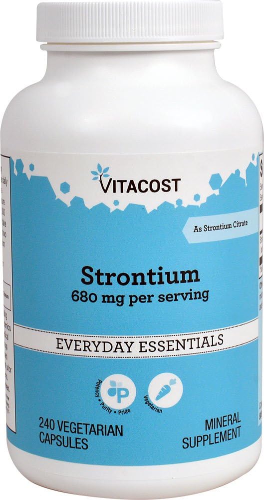 Vitacost Strontium - Servis başına 680 mg - 240 Vegetarian Capsules