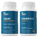 Dr. Tobias Colon 14 Day Cleanse and Vitamin D3 5000 IU Support General Health, Immune System and Digestive System. No-GMO Gut Men & Women için Temiz ve Vitamin.