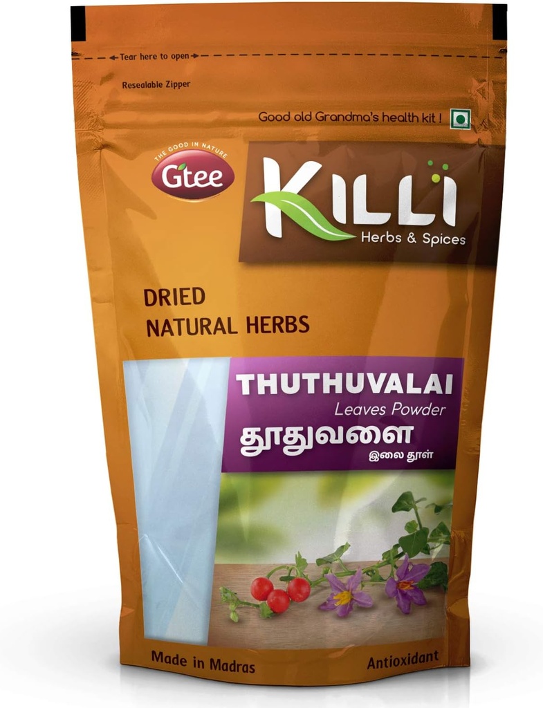 KILLI Thuthuvalai | Dağcılık Brinjal | Solanum trilobatum | Kantakari Toz Bırak, 100g
