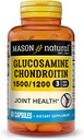 MASON NATURAL Glucosamine Chondroitin 1500/1200 Vitamin C ile, Normal Flexability & Mobility için Ortak Sağlık*, 60 Capsules