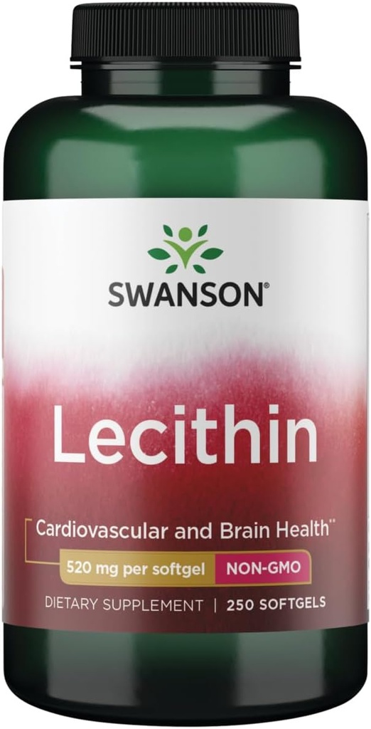 Swanson Lecithin Non-GMO 520 Milligram 250 Sgels
