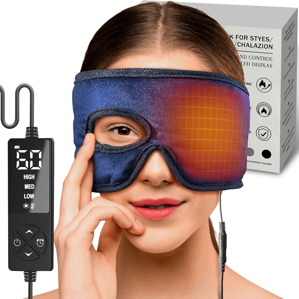 sticro Electric Stye Eye Compress Isıtma Pad for Stye Eye Treatment with Eye Hole, Moist Heat for Stye Chalazion Blepharitis Relief for Left/Right Eye Irritation