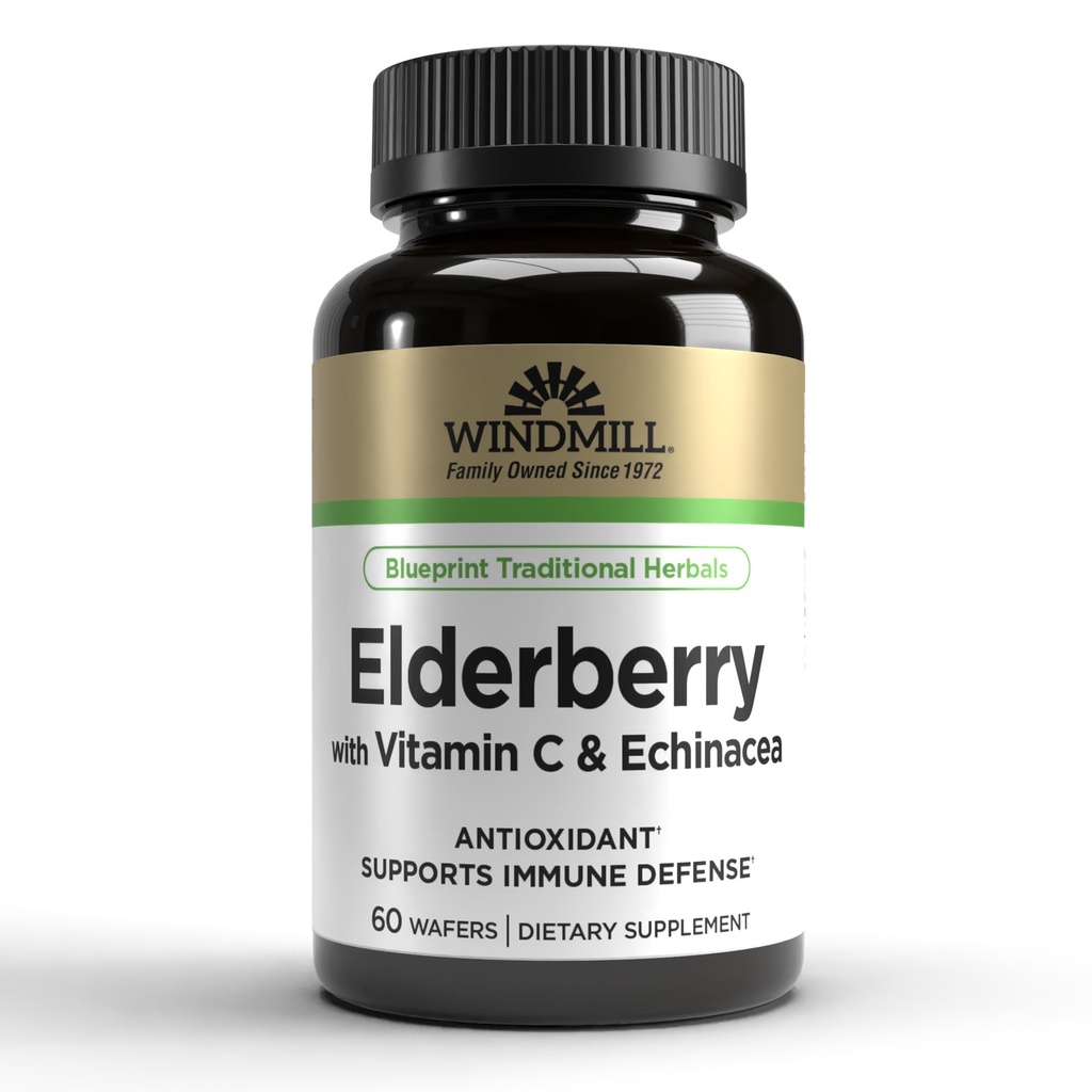 Windmill Elderberry ile C & Echinacea Capsules 60 Ea
