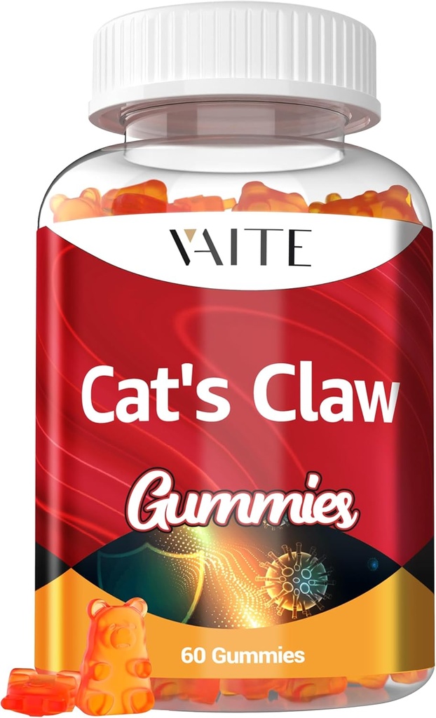 Cats Claw Herbal Supplements 1000 mg Gummies - Uncaria Tomentosa Extract, Vegan Immune Support, Ortak Sağlık, Inflammatory Balance, Genel Wellness, Sugar-Free, Gluten-Free, 60 Chewables