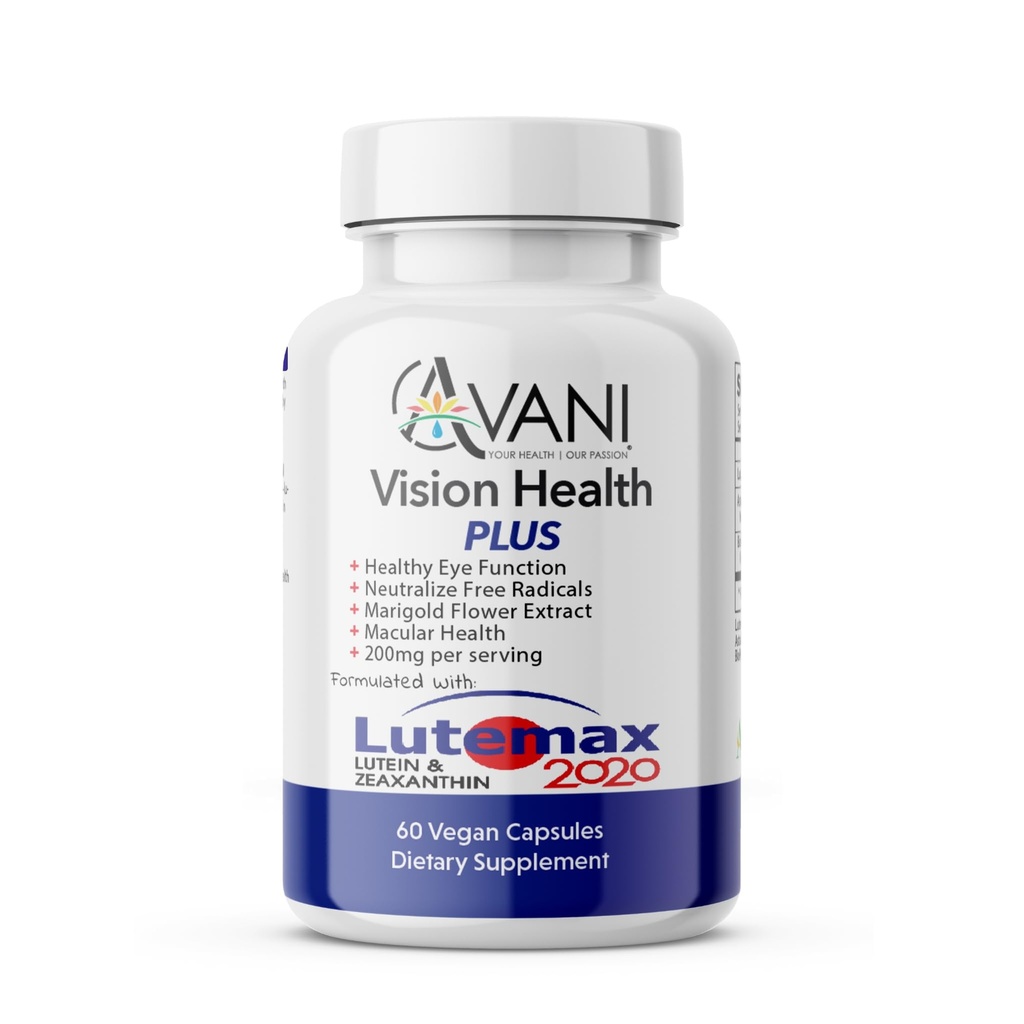 Avani Vision Health Plus Eye Health Lutemax 2020 20 mg Lutein 4 mg Zeaxanthinhin