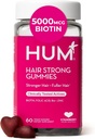 HUM Saç Güçlü Günlük Saç Büyüme Biotin, çinko, Vitamin B12 Büyümeyi Desteklemek için, Folic Asit & Vitamin B12 Gummy Vitaminleri Kadınlar ve Erkekler için Sağlıklı Saç Desteği için, 60 Gummies