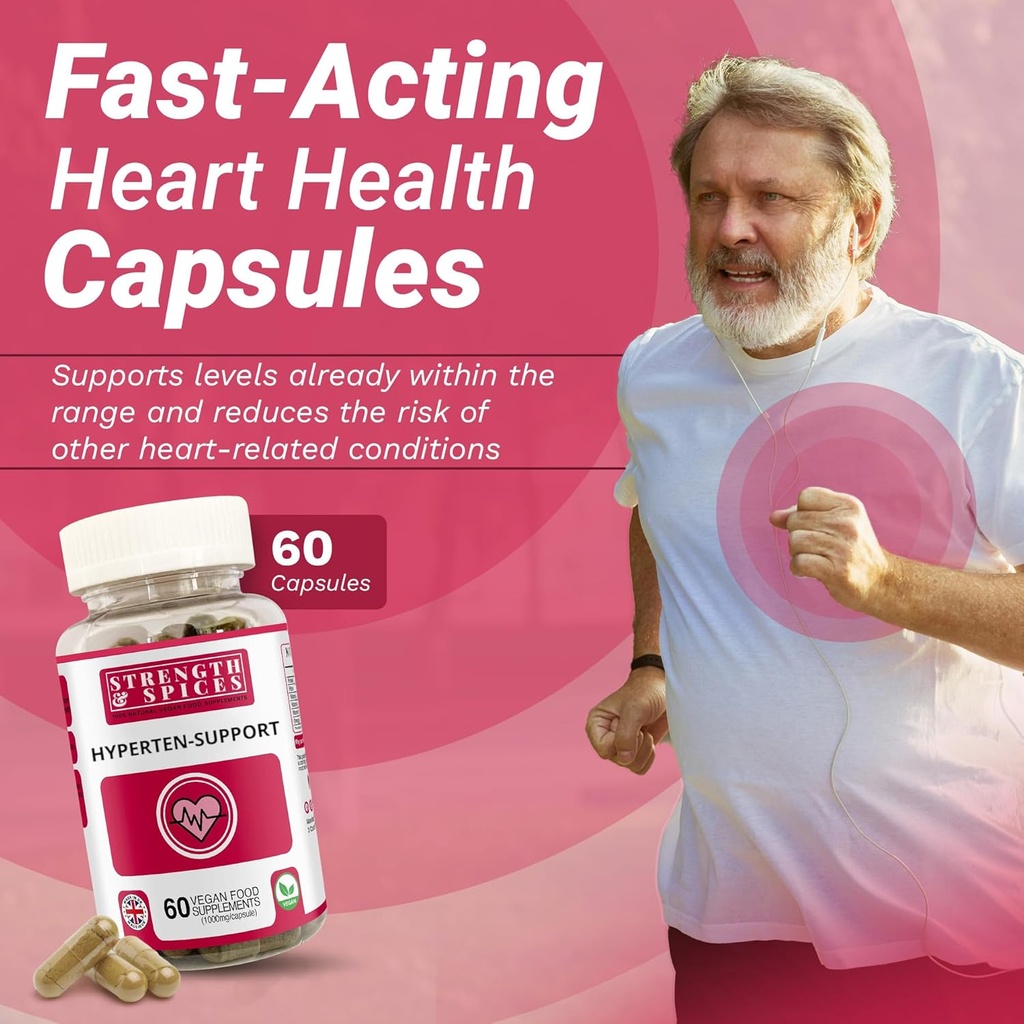 Immune System & Heart Health için% 100 Doğal Supplement - 15 Malzemeler w Hawthorn Berry, Grape Tohumlar ve Bayanlar - 60 Vegan İngiltere 1000 mg Capsules