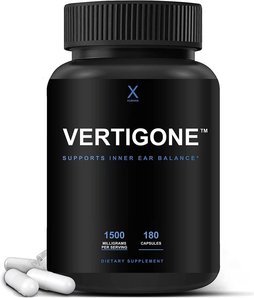 HUMANX VertiGone - Vertigo Relief - Time-Tested Malzemeler - Antik Doğal İç Kulak Denge Tamamı - Relieves Dizziness, Nausea, Spinning & Swaying Sensations - Non GMO - Dizzy Aid Pills