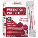 ZEBORA Probiyotiks-for- Women 100-Billion-CFUs with Prebiyotiks, D-Mannose & Cranberry for Digestive, Immune, Feminine UT Health Support, Ultimate Probiyotik Women's Care, Soy & Gluten Free, 45 Packets