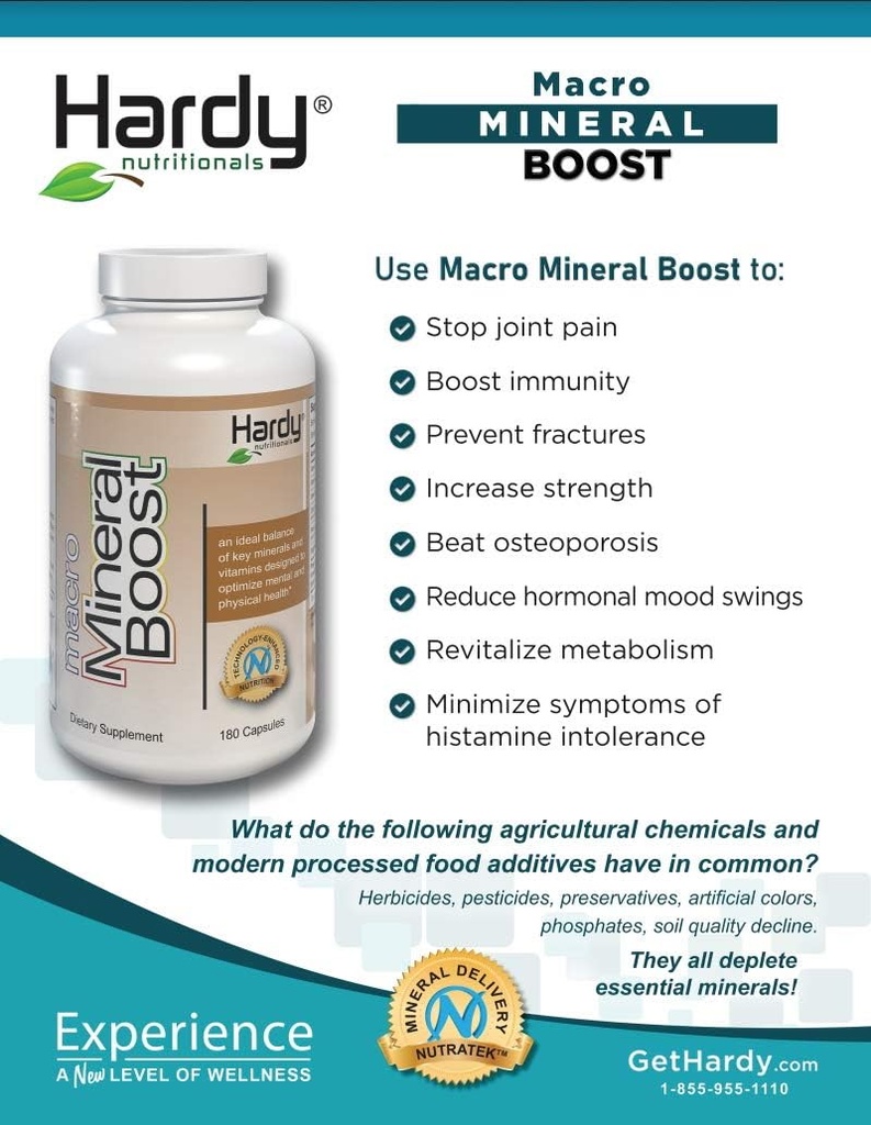 Macro Mineral Boost - Yüksek Intensityuba Supplement for Bone & Diş Sağlığı C, D, K, Kalsiyum, Phosphorus ve Magnezyum, Ultra Absorbable