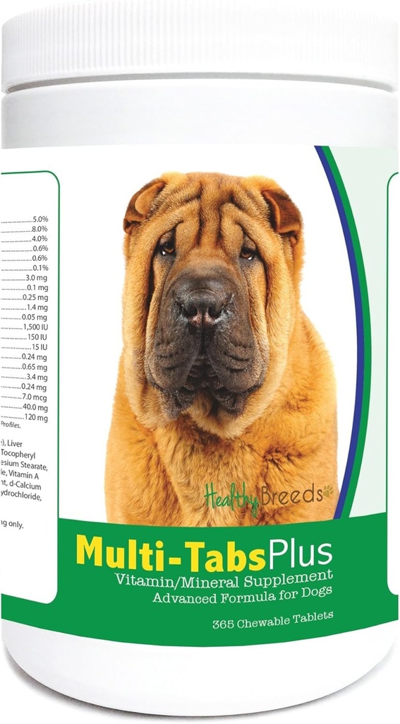 Sağlıklı Breeds Çin Shar Pei Multi-Tabs Plus Chewable Tabletler 365 Count