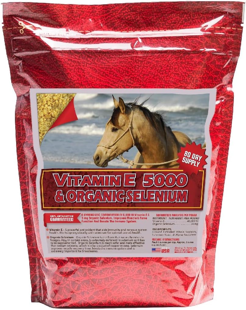 E & Organik Selenium 10 lb, 5.000 Vitamin E ve 3 mg Organik Selenyum Için Dose