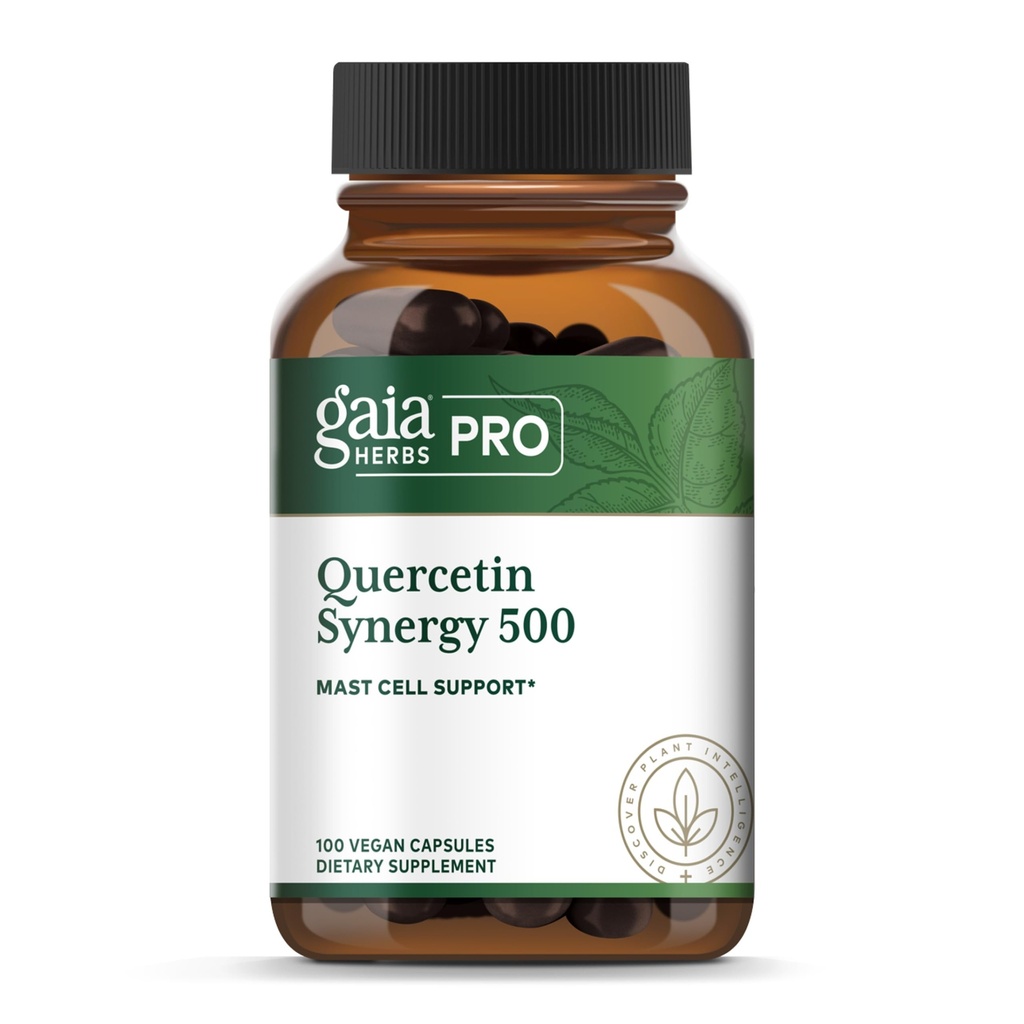 GAIA HERBS PRO Quercetin Synergy 500 - Συμπλήρωμα υποστήριξης ανοσοποιητικού συστήματος* - Συμπλήρωμα υγείας κυττάρων * με Quercetin, Bromelain & Turmeric - 100 κάψουλες (100 εξυπηρετούν)
