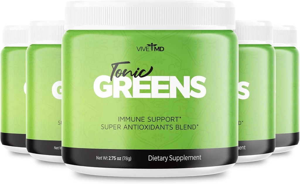 Tonic Greens Vitamin Boost Supplement Resmi Formula - Doğal Yeşil Plastik Plastik Enerji BCAA, L-Glutamine, B6, Devrimci Enerji Fix Çözüm Yorumları (5 Pack)