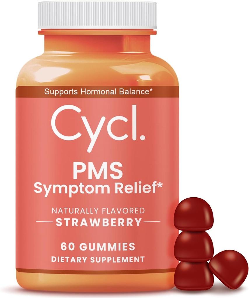 PMS Support Gummies for Women - Chasteberry Supplement for Hormon Balance & Menstrual Cramp Relief - 60 Count
