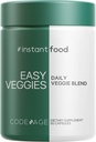Codeage Instantfood Easy Veggies, 15'den fazla Sebze Tozları Eşdeğer All-in-One, Daily Vegan Mix, Whole Food Greens Vitamins Supplement Capsules, Phytonutrients Multivitamin, Non-GMO, 90 Capsules