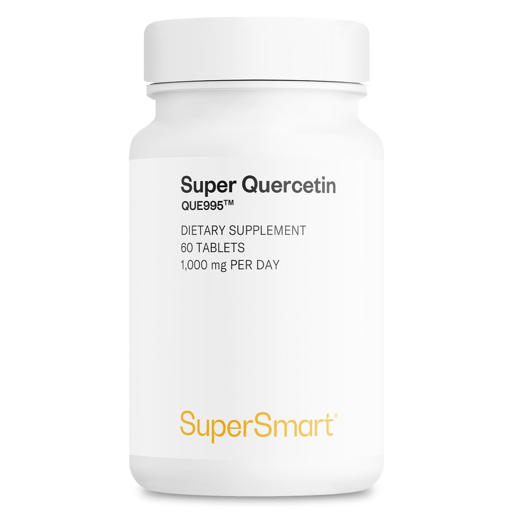 Supersmart - Super Quercetin 1000 mg per Day (Patented QU995) - Yüksek Saf Quercetin Supplement - Doğal Biyoflavonoyaklar | Non-GMO & Gluten Free - 60 Tabletler