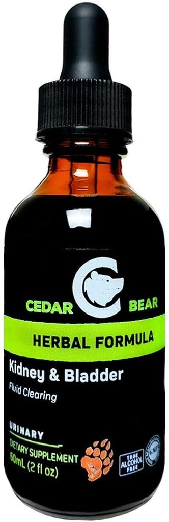 Cedar Bear Kidney & Bladder Blend ένα υγρό βοτανικό συμπλήρωμα που καταπραΰνει, Τονώνει και υποστηρίζει κατάλληλη δυναμική υγρών για την ουροδόχο κύστη και ουροποιητικό σύστημα 2 Fl Oz