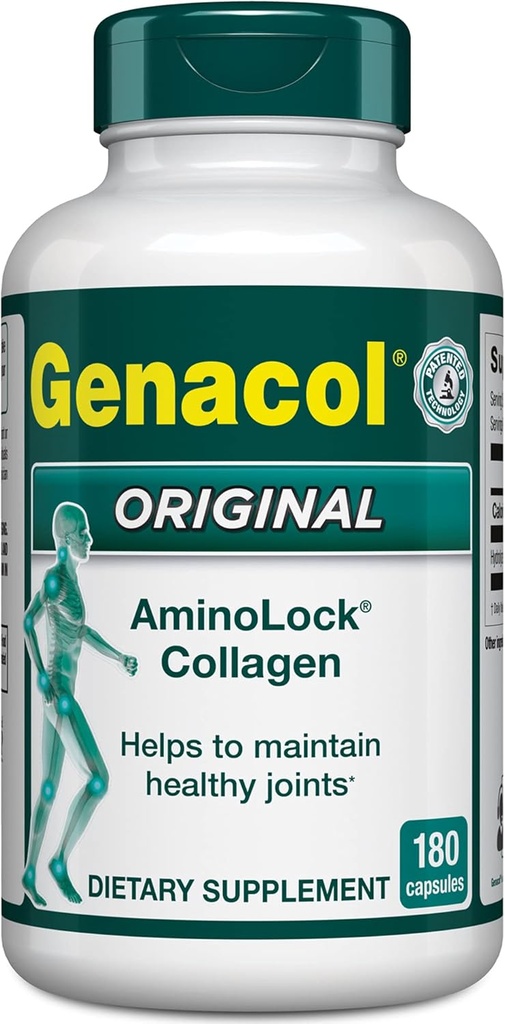 Collagen Peptides Joint Supplements for Men & Women by Genacol | Exclusive Hydrolyzed Collagen Pills | Helps Maintain Healthy Joints | Colageno Hidrolizado | Genacol Original 180 Capsules