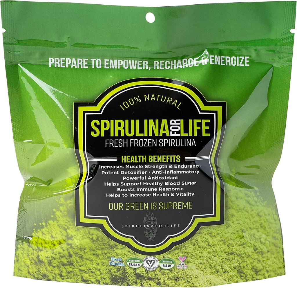 Spirulina 14 Stick Pack Day Supply Live Flash Don 100% Pure Grown in alkaline Water Grown, Harvested and the USA Most Complete Super Food Natural Multivitamin