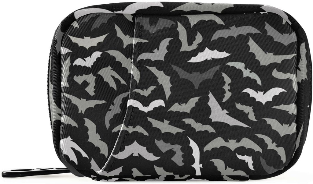 Pill Box Halloween Bats 7 Day Pill Case Travel Pill Organizer Bag with diamond Weekly Vitamin Medicine Supplementrec Pouch Bag