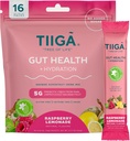 Tiiga Gut Υγεία + Ενυδατικό ποτό Μίγμα – 7g Baobab, 5g Προβιοτικές Ίνες, Ηλεκτρόλυτες, Όχι Γαλακτοκομικά, Vegan, Όχι Προστιθέμενη Ζάχαρη, Πέψη, Κανονικότητα, & Δυσκοιλιότητα – 16 Σερβιέτες