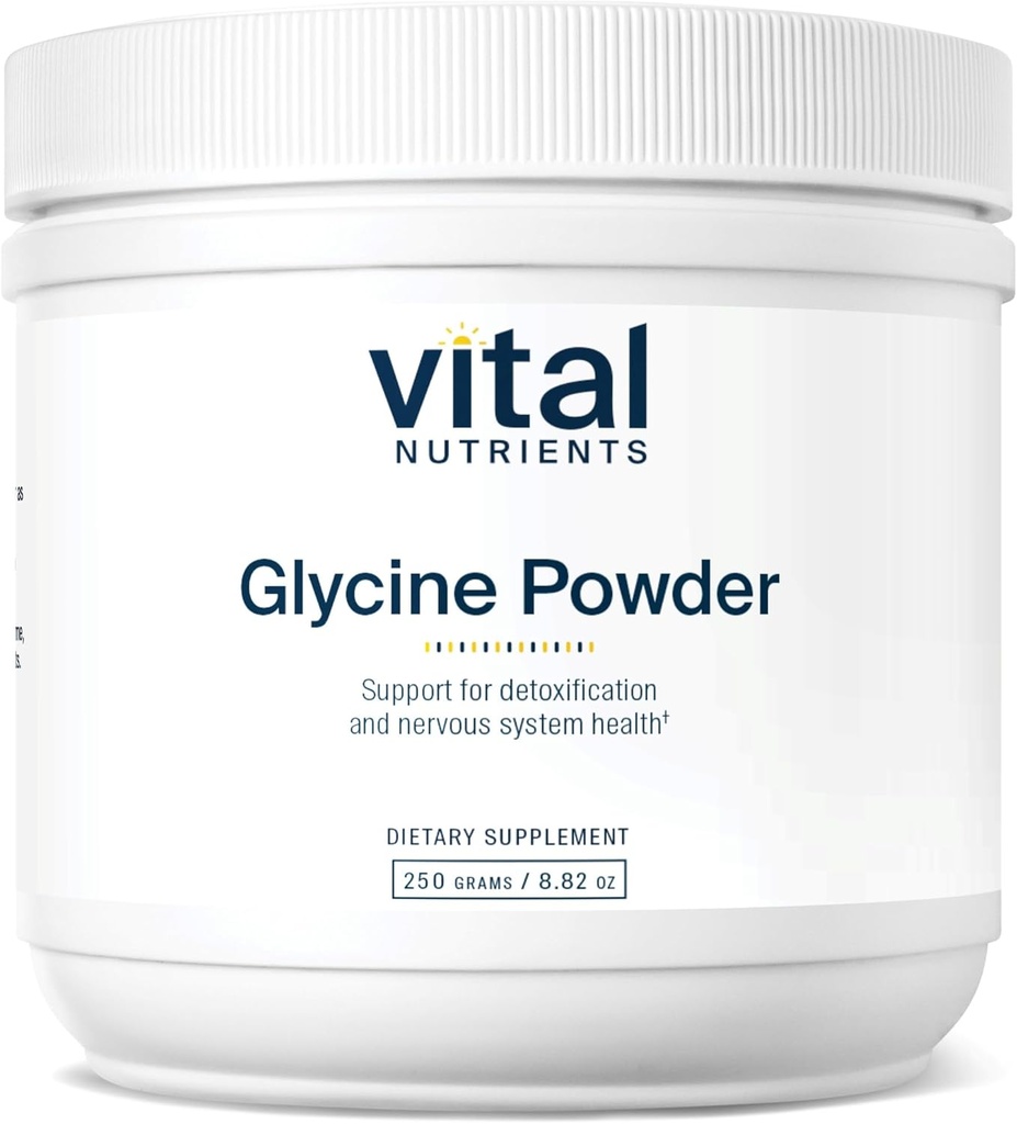 Vital Nutrients Glycine Toz 250g | Elmaslı Uyku, Stres Yardımı, Hafıza ve Bilişsel Destek* | Vegan Glycine Supplement | Gluten, Süt, Soy Free | Non-GMO | 625 Hizmetler