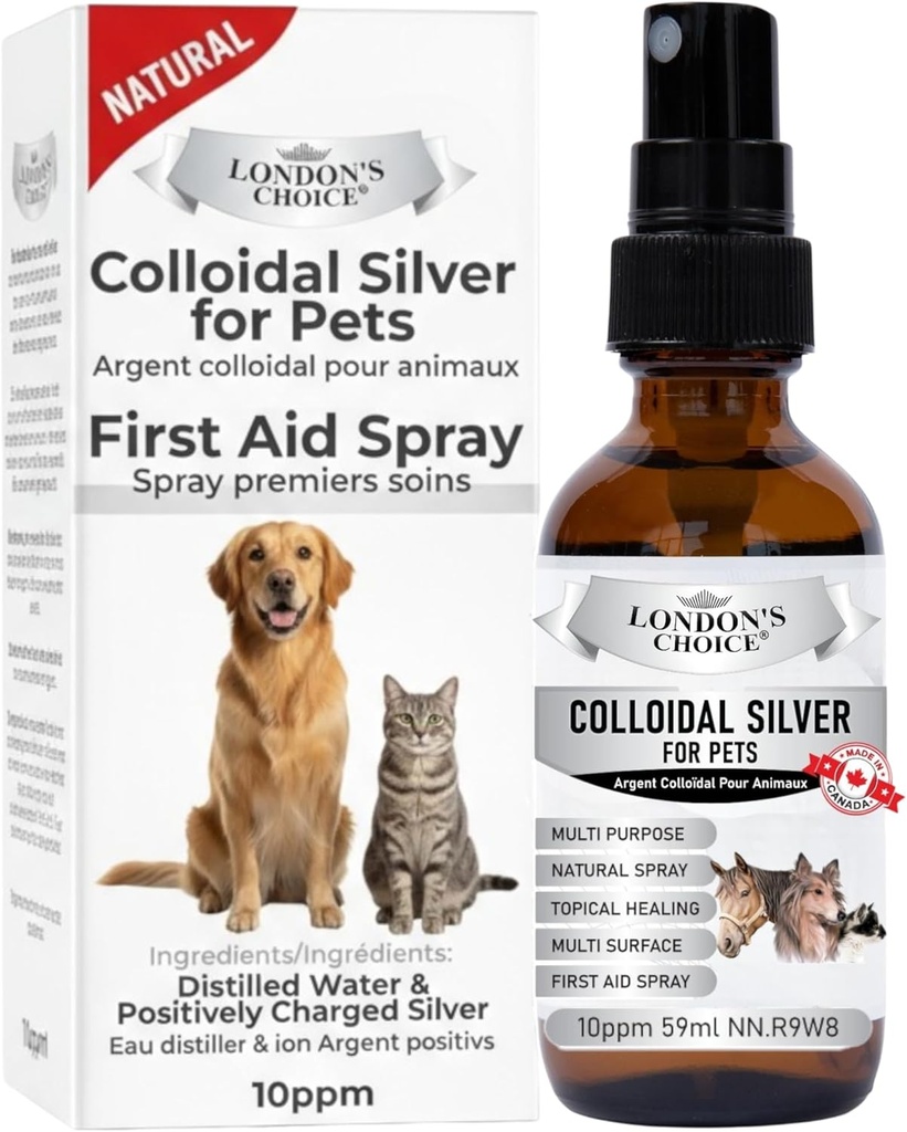 Köpekler için Colloidal Silver, Dog Itchy Skin Relief, Hot Spot Tedavisi Köpekler ve Kediler için, Yara Bakımı Evcil hayvanlar için, Dog Paw Licking Support, Pet Skin Soothing, 2oz (59 ml) Glass Şişe Şişe Şişe Şişe Şişe Şişe