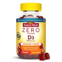 Nature Made Zero Sugar Vitamin D3 Gummies 2000 IU (50 mcg) Sürekli, Bone & Immune Support, Aspartame Free, 110 D Gummies, 55 Day Supply