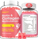 2 Pack Collagen Gummies for Women Men, Hydrolyzed Collagen, Tipleri I,II,III,V,X with Biotin & Hyaluronic Acid, Vitamins C A D E B12 K2 Support, Sugar-Free for Skin Hair Nails Immunity Energy