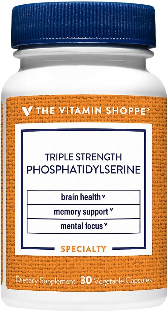 Η τριπλή δύναμη της βιταμίνης Shoppe Phosphatidylserine για τον εγκέφαλο, τη μνήμη και την εστίαση υποστήριξη, μία φορά την ημέρα - (30 κάψουλες λαχανικών)