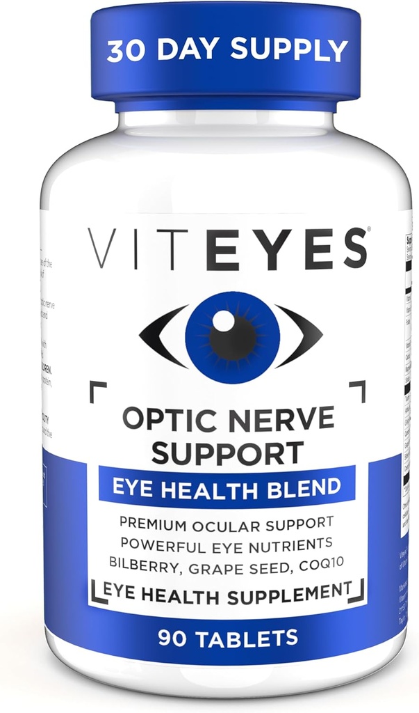 Viteyes Optik Nerve Support Supplement, Premium Ocular Beslenme Toplantısı, 90 Tablet, Beyaz
