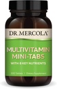 Dr. Mercola Multivitamin Mini-Tabs, 30 σερβιέτες (300 δισκία), με 8 βασικά θρεπτικά συστατικά, συμπληρώματα διατροφής, υποστηρίζει ανοσοποιητική και εγκεφαλική υγεία, μη ΓΤΟ