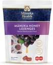 Μανούκα Υγεία Μανούκα Μέλι Λαρύγγι Lozenges - Blackcurrant Γεύση Lozenges, 58-Count - Βήχας σταγόνες που εγχύονται με Ακατέργαστο Μέλι Μανούκα & Βιταμίνη C για Ανοσολογική Υποστήριξη