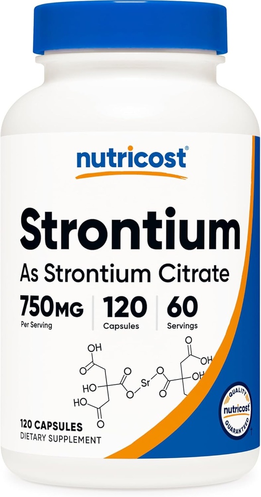 Nutricost Strontium Capsules 750 mg, 120 Capsules - Vegetarian, Non-GMO, Gluten Free