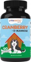 Köpekler için Vitamatic Cranberry - 120 Chewable Tabletler - D-Mannose, Apple Cider Vinegar & Vitamin C - Urinary Tract & Bladder Support for Köpekler -