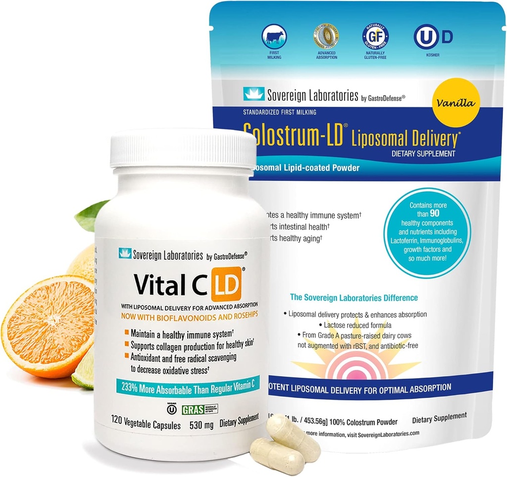 Immunity and Gut Health Sche - 90 Days Supply of Colostrum-LD and 60 Days Supply of Vital C. with rosehips and bioflavonoids.