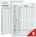 SWOOC Games® - 5 Big Premium Laminated Yardzee & Farkle Score Cards (11,5in x 8in) με Κανόνες - Μεγάλα επαναχρησιμοποιούμενα Ξηρά Σβώλια για Γιγαντιαία Υπαίθρια Ζάρια