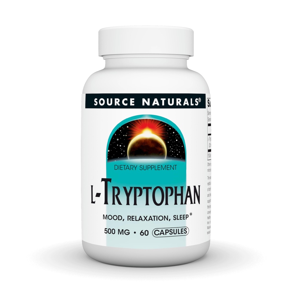 Source Naturals L-Tryptophan, για Mood, Relaxation, and Sleep*, 500mg - 60 Κάψουλες