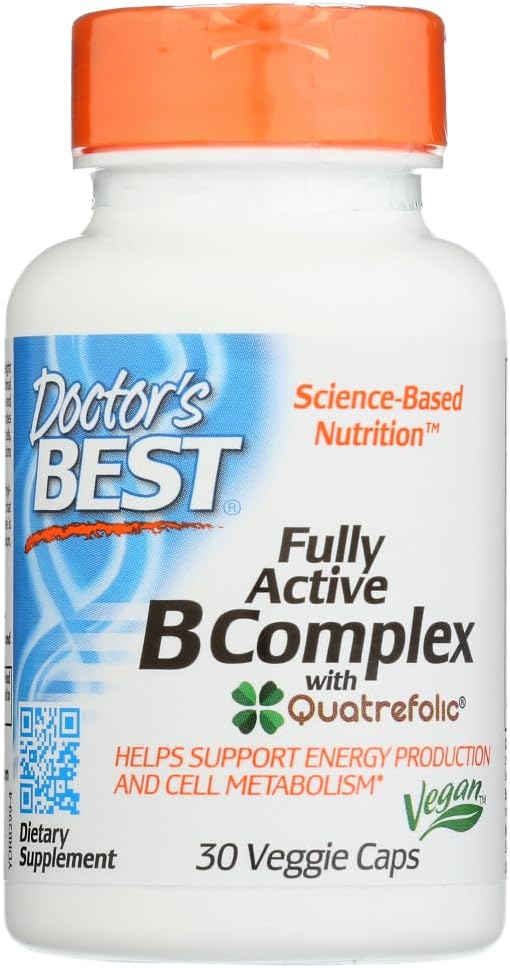 Doktor'un En İyi Tamamen Active B Kompleksi, Non-GMO, Gluten Free, Vegan, Soy Free, Supports Energy Production, 30 Veggie Caps