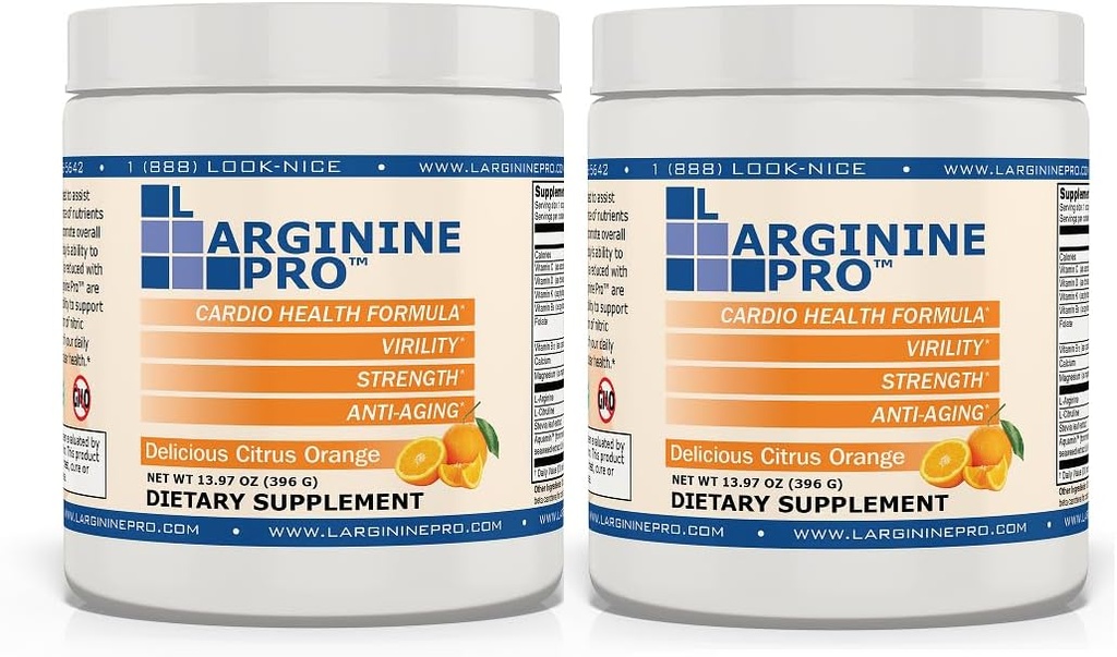 L-ARGININE PRO | 5,500 mg L-Arginine Plus L-Citrulline 1,100 mg Orange Toz İçecek Kombinasyonu için Tamamlandı