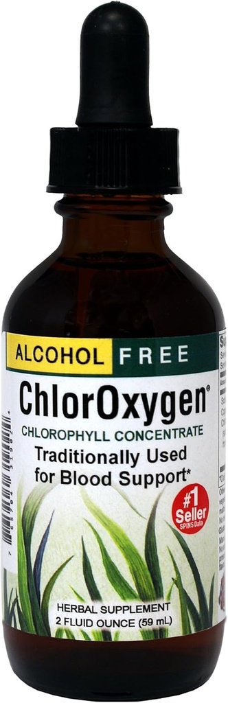 Herbs Etc. ChlorOxygen Chlorophyll Yoğun Enerji Desteği - Sağlıklı Kan Circulation - Natural Vitality Support - Alkol Özgür - Mint, 2 fl oz (yaklaşık 132 Hizmet)