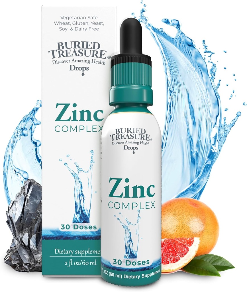Buried Treasure Çinko Kompleksi - 30 Hizmet, 2 fl oz, Verimli ve Biyo kullanılabilir Ionic çinko Supplement