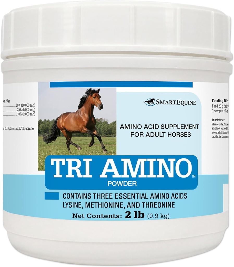 SmartEquine TriEnergy | Lysine Horses Supplement with Methionine & Threonine for Güçlü Kaslar | Sağlıklı Topline | Protein Üretiminde Yardımcı | 2 LB