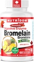 Nutridom Bromelain Digestive Enzyme Pineapple Supplements, 2400 GDU, 500 mg, Non-GMO, Vegan, Free of Gluten, Soy & Dairy (60)