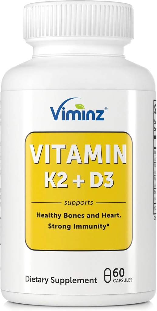 Βιταμίνη D3/K2-5,000 IU (125 mcg) - 60 κάψουλες - Υποστηρίζει υγιή οστά & καρδιά, ισχυρή ανοσία