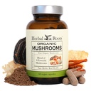 Herbal Roots Organik 8 Mushroom Mix Capsules - 100% Meyve Vücut Taklitleri - Wellness ve Immunity - 60 Vegan Capsules