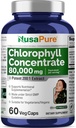 NusaPure Chlorophyll 200:1 Ekstraksiyon, 400 mg 80.000 mg 60 Veggie Caps (Equivalent 80000 mg, Non-GMO, Vegan)